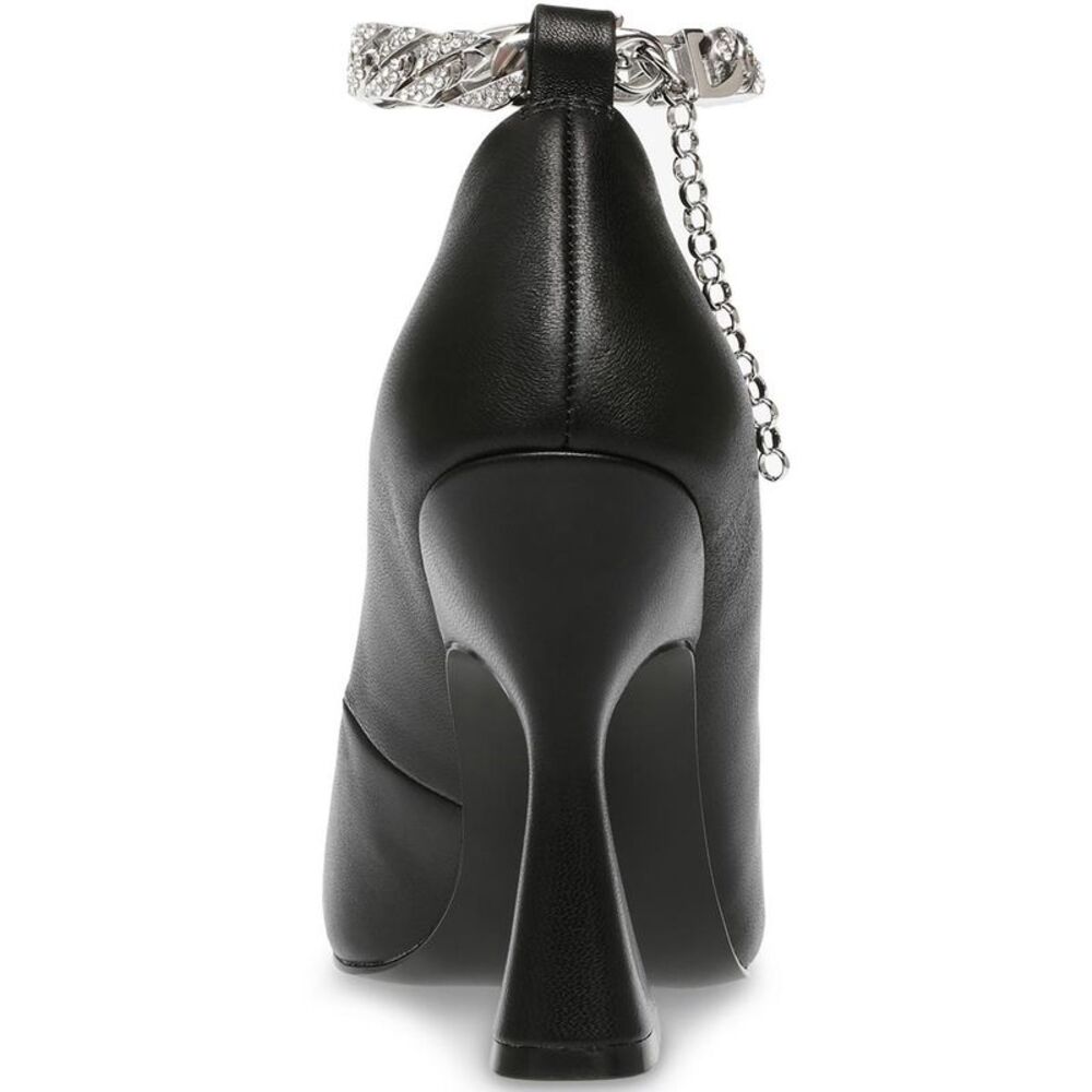 Steve Madden Womens Zippy Black Leather Pointed Toe Dressy Pumps Shoes - Picture 3 of 4